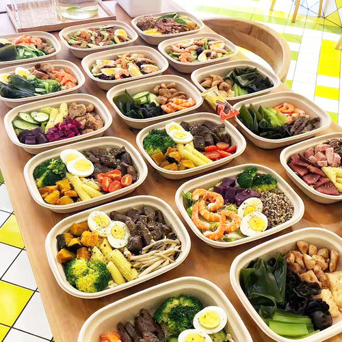 环保打包盒纸浆长方形可降解饭盒