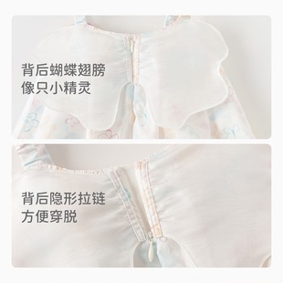 女童连衣裙2024夏装新款儿童吊带裙宝宝花苞裙洋气海滩裙