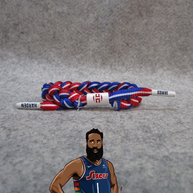 篮球星76队1号詹姆斯.哈登运动手绳绳带编织腕带球迷饰品莫兰特科