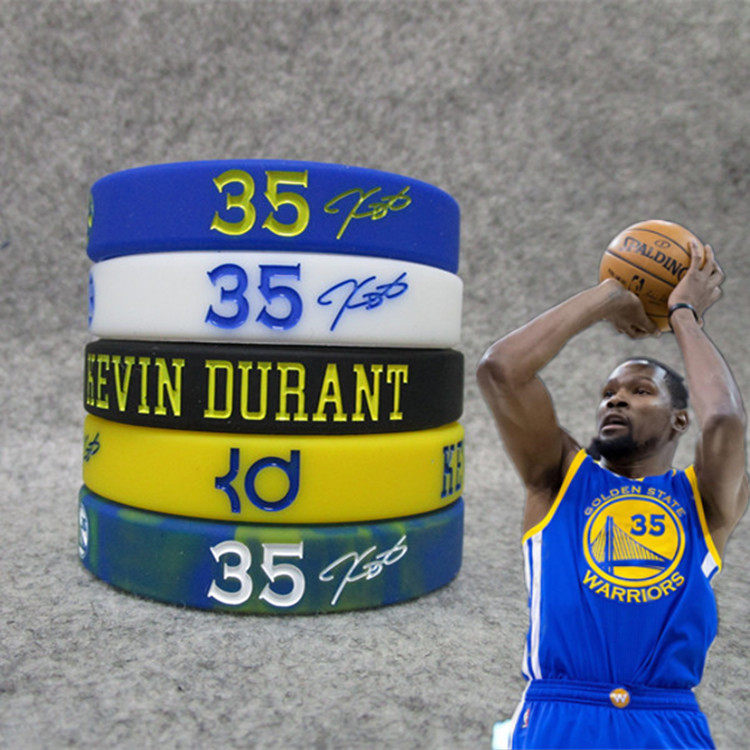 勇w士35号死神杜兰特签名夜光硅胶手环 混色运动腕带球迷饰品促