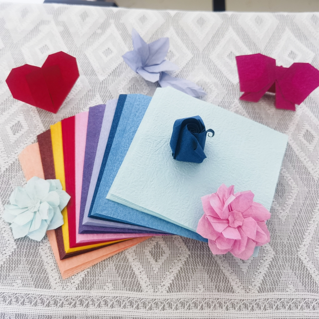 10cm手揉纸桃心千纸鹤手工DIYDIY