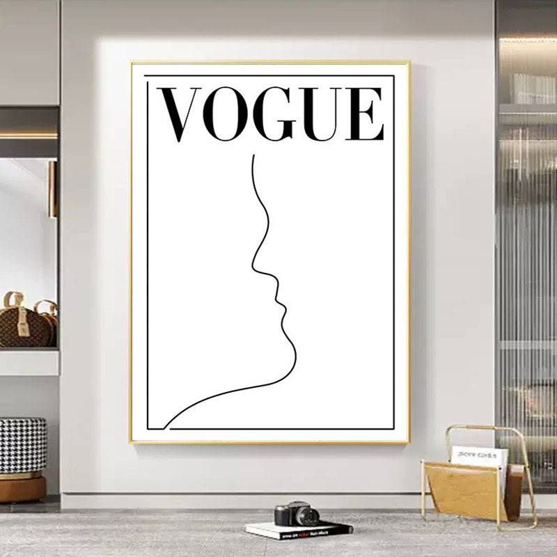 意式极简主义装饰画抽象人脸线条画桌面摆画复古文艺壁画客厅挂画