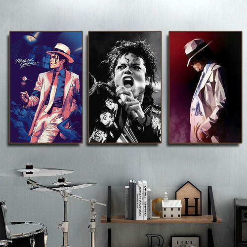 酒吧迈克尔Jackson音乐装饰画MichaelJackson清复古挂画海报KTV吧