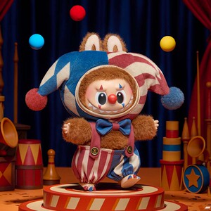 【新品】泡泡玛特WHY SO SERIOUS系列-马戏团搪胶毛绒挂件盲盒