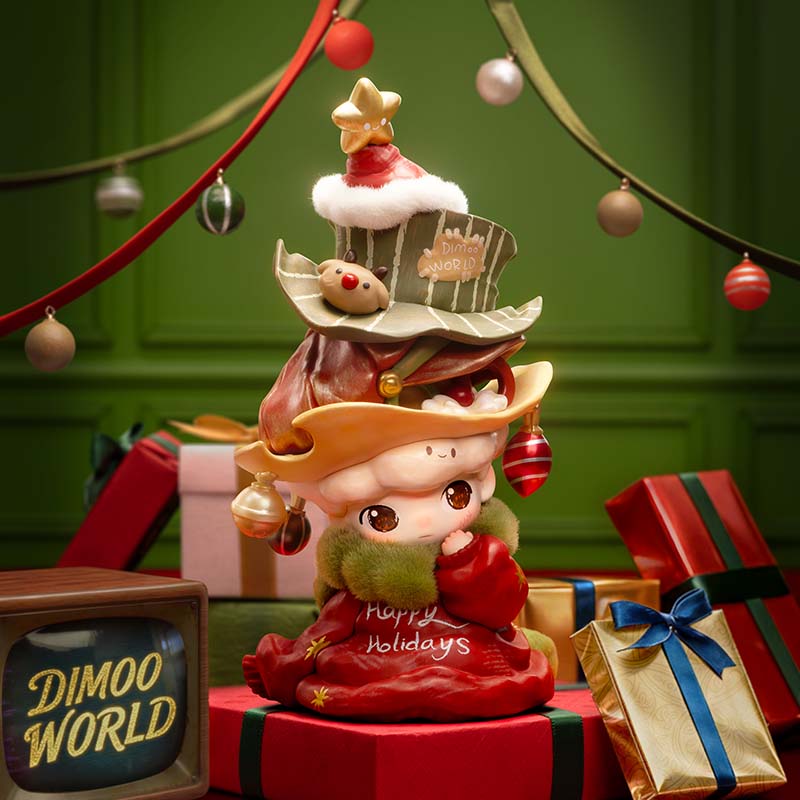 新品POPMART泡泡玛特DIMOO成为一棵圣诞树手办吊卡摆件圣诞节礼物
