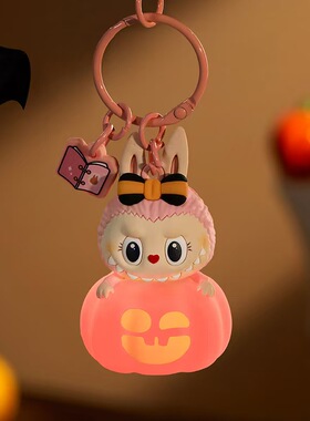 POPMART泡泡玛特万圣节怪怪狂欢节系列-MOKOKO南瓜发光挂件