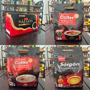 包邮越南西贡速溶黑咖啡30小包无蔗糖奶有助于消化冲泡冰咖啡冷饮