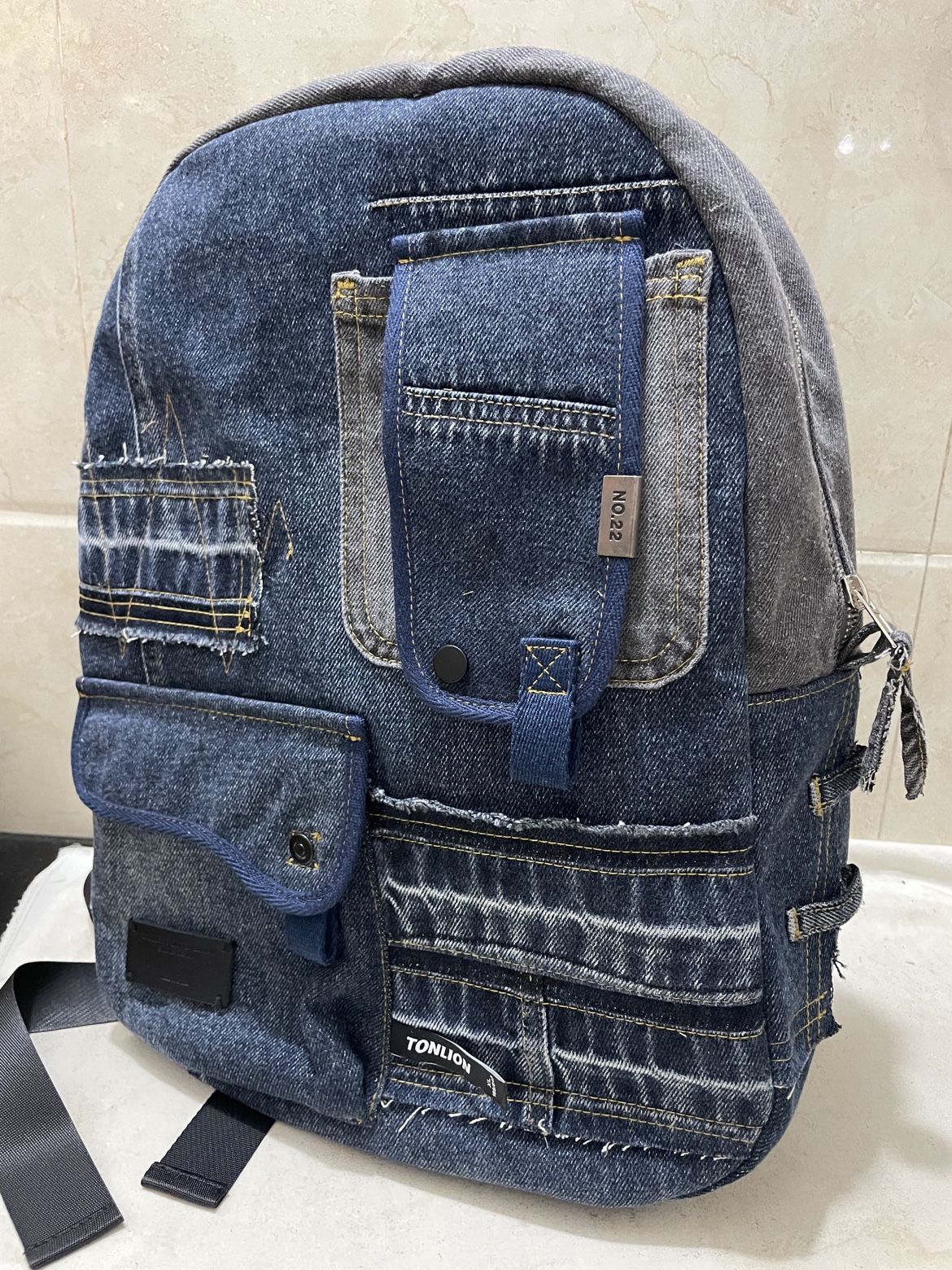 牛仔裤牛仔外套改双肩包改书包古着衣remake包包旧衣改造二次改造