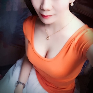 短款 紧身t恤女短袖 低胸装 漏胸上衣双U领露背性感大领口纯棉打底衫