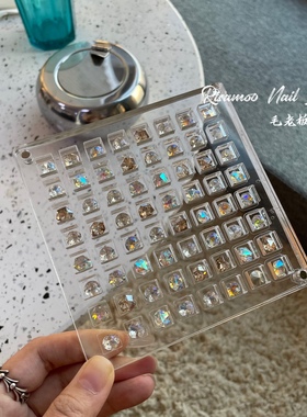 华子K9钻饰收纳盒36格64格100格高透亚克力美甲饰品钻盒 微瑕
