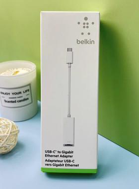 belkin/贝尔金USB-C转千兆网卡 type-c 雷电3/4转以太网线转换器
