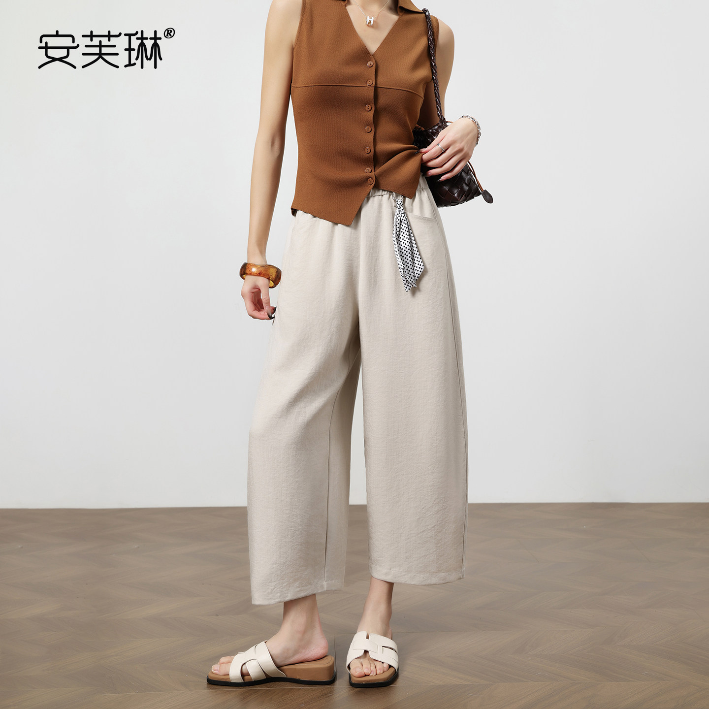 今年流行梧桐裤女2026夏季新品亚麻气球裤清凉抗皱宽松阔腿弯刀裤