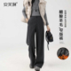 醋酸羊毛加绒加厚人字纹窄版 垂高腰感直筒裤 阔腿裤 女2025秋冬新款