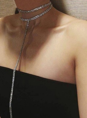 轻奢简约百搭气质字母毛衣链潮酷