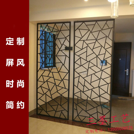 屏风定制铁艺装饰隔断玄关落地门花窗花欧美式创意loft时尚简约