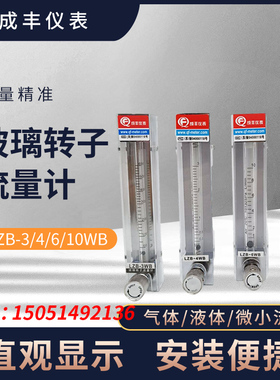 成丰微小流量玻璃转子流量计LZB-3/4/6/10WB气体液体流量计