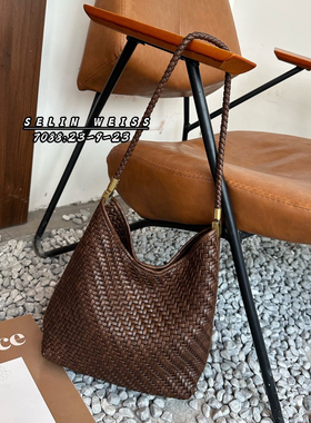 SELIN WEISS2025新款时尚手工编织托特包休闲百搭单肩腋下包7088