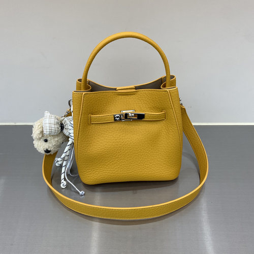 新款时尚荔枝纹水桶包休闲百搭