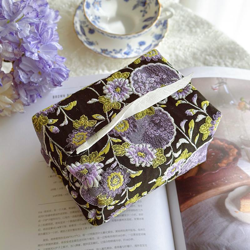 花卉法式浮雕轻奢抽纸巾盒高级