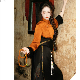 2024民族特色女款藏袍藏装西藏云南康装跳舞薄款女藏式藏族服装