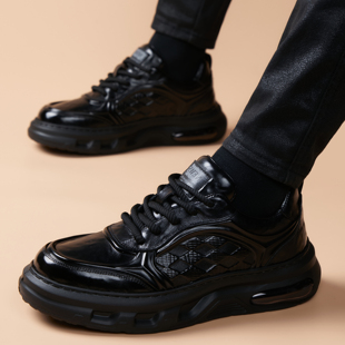 头层牛皮休闲运动男士皮鞋真皮正品高档品牌痞帅高级感商务休闲鞋