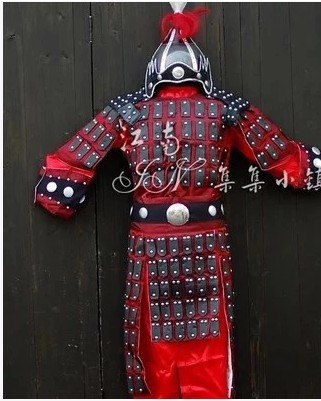高档影视戏剧三国将军铠甲古装表演汉服士兵cosplay服装儿童盔甲
