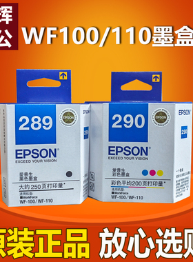 原装 爱普生WF-100 WF110打印机墨盒289黑色290彩色T2950维护箱