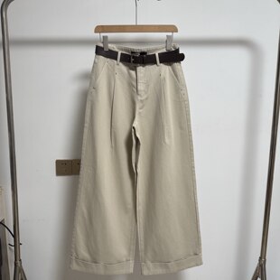 MM商场同款2026春季新款百搭高腰显瘦直筒阔腿牛仔裤长裤女321152