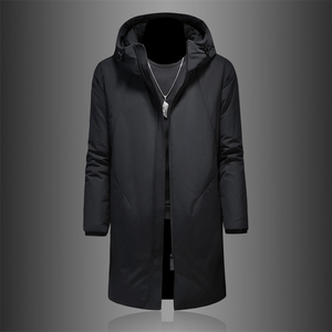 2025新款男士羽绒服连帽中长款商务 90白鸭绒 8668p345长期有货，男装羽绒服，钱塘721