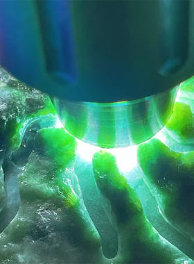 T12118 缅甸天然翡翠原石老坑会卡场口开窗手镯料 重1.2公斤