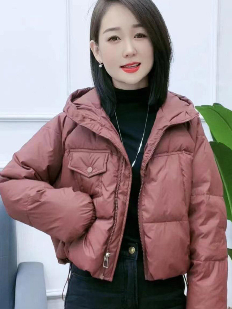 短款羽绒服女2023新款冬季白鸭绒矮个子时尚减龄立领保暖高腰外套