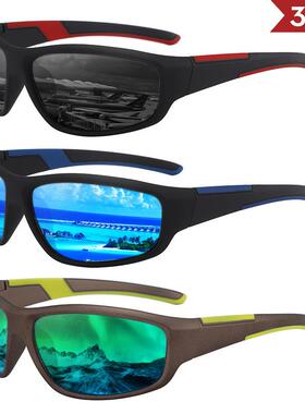 新款男士运动款眼镜骑行偏光太阳镜驾驶墨镜欧美款驾驶眼镜可