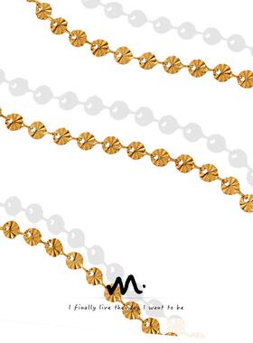 港风ins个性百搭简约压纹小圆牌手链夏季百搭小仙女手饰品女E154