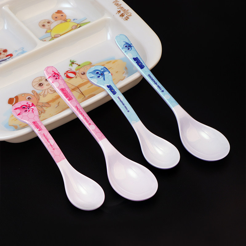 迷你特工队宝宝自主进食勺防烫卡通勺婴幼儿辅食勺密胺餐具食品级,婴童用品,儿童勺,淘宝优惠券,粉丝福利购,淘宝优惠卷