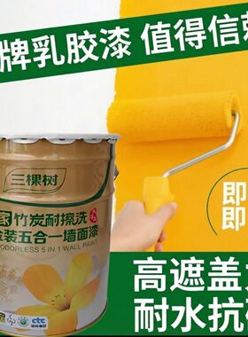 三棵树康家金装净味五合一竹炭耐擦洗内墙乳胶漆环保墙面漆18L