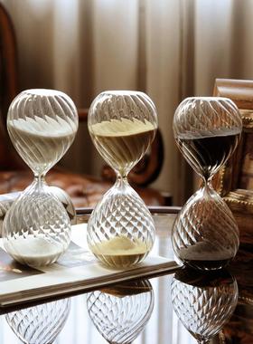 风水沙漏黑白金色分钟学生摆件