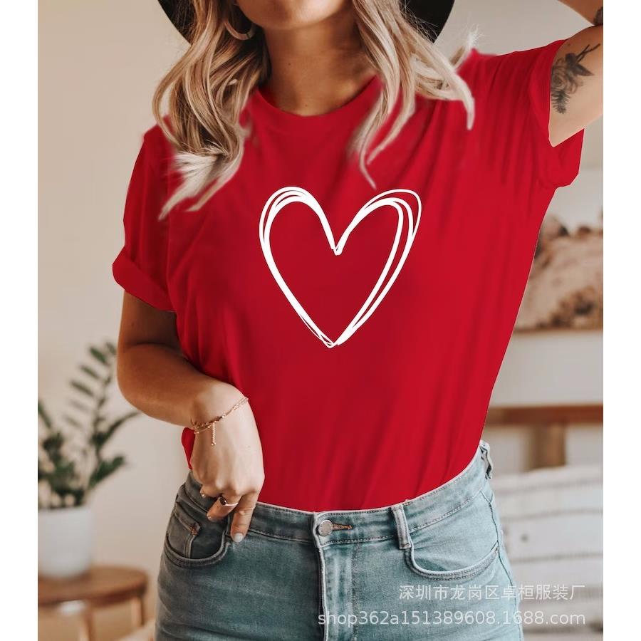 Summer Loose Round Neck Pure Cotton Sweet Cool Short Sleeve