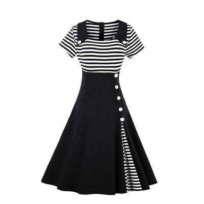 Plus size womens striped retro