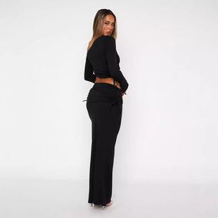 piece skirt baring suit shoulder belly two top female slim