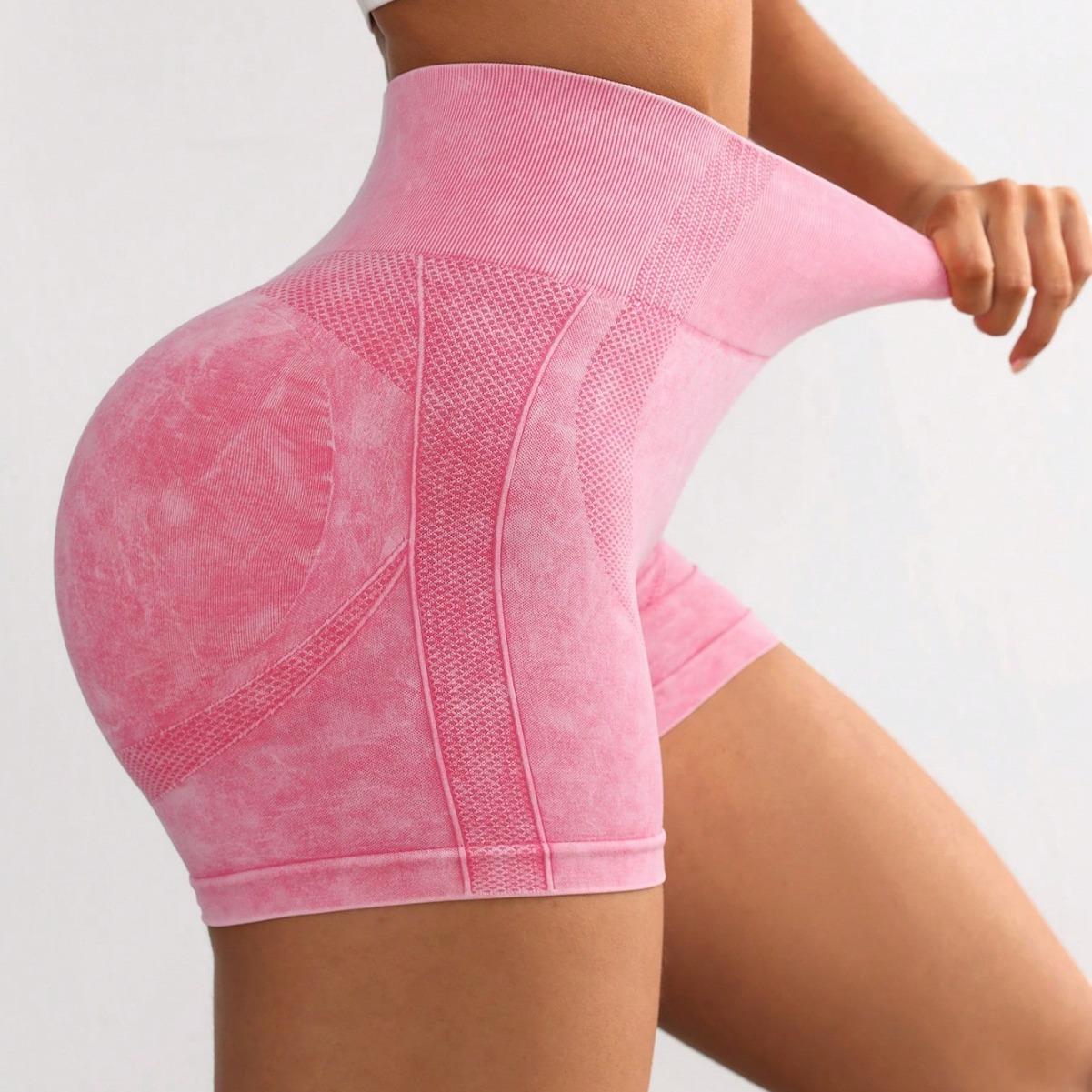Yoga pants three-quarter sports fitness shorts peach hip