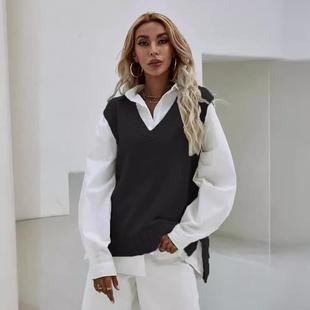 winter sleeveless sweater spring women loose female korean