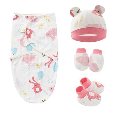 Newborn swaddle baby silkworm sleeping bag hat gloves foot