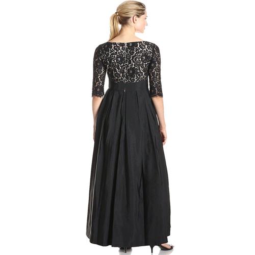Plus panel sleeve lace three-quarter evening womens dress