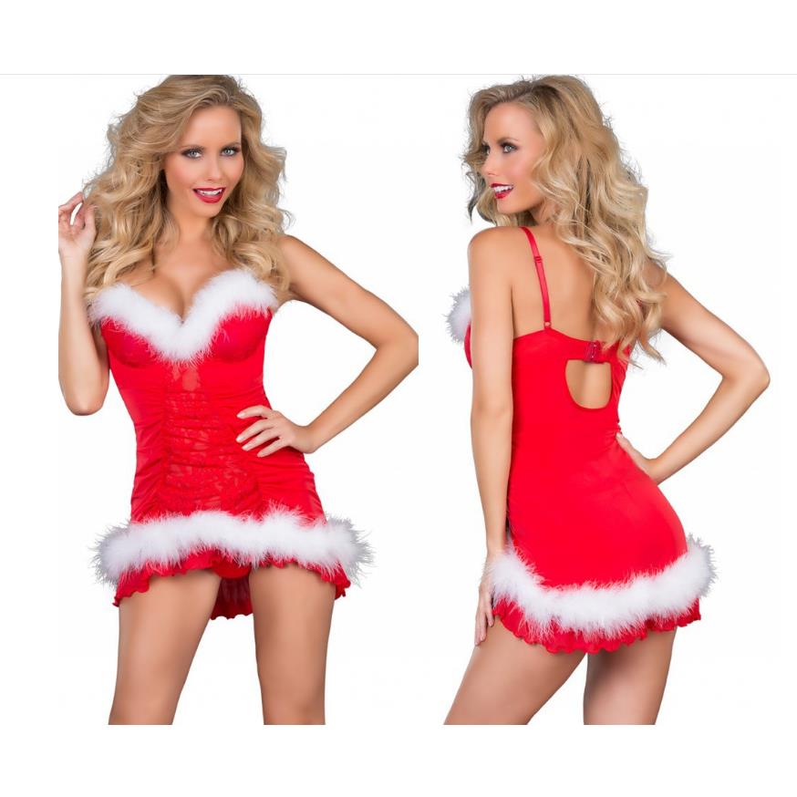 Christmas dress lace sexy suspender skirt Halloween uniform