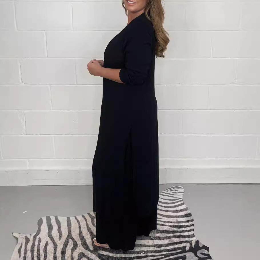 women for suits trousers and tops long casual color solid