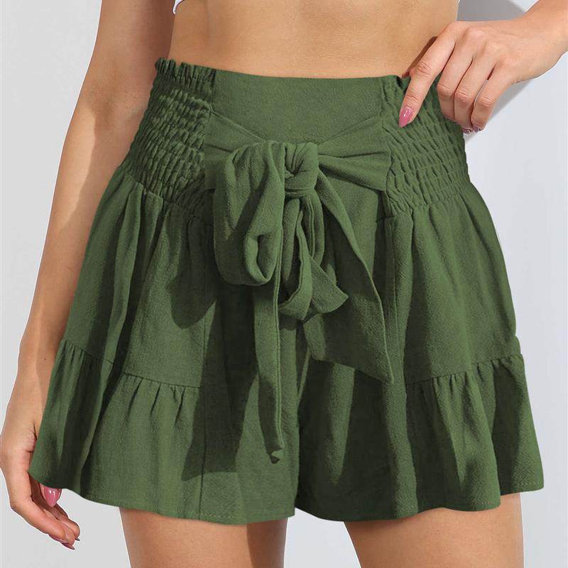 versatile culottes shorts ruffle fashion wide-leg casual