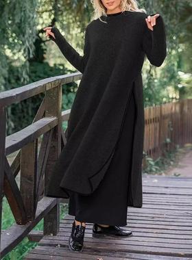 long long turtleneck famale pullover clothes kintted with