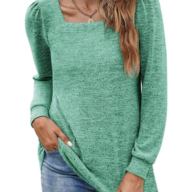 t-shirt sleeve long neck square sleeve puff casual loose