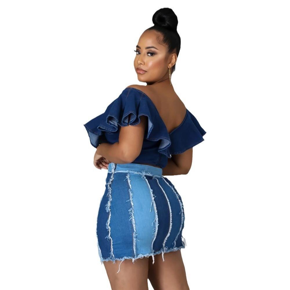 belt waist women patchwork pleated mini for washed High