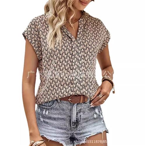 plus size womens xl-xl casual neck printing -shirt elegant